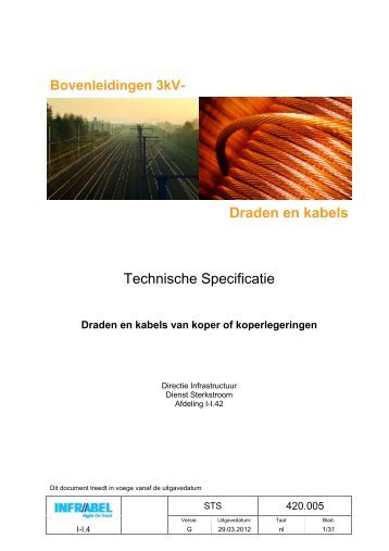 Draden en kabels Technische Specificatie - Infrabel