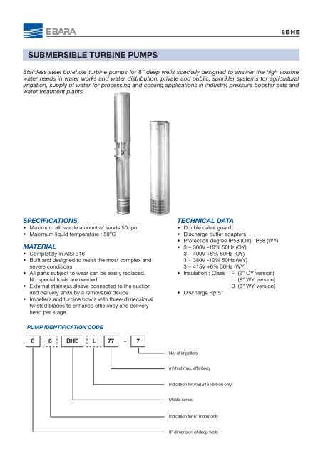 EBARA PUMPS e.CATALOGUE