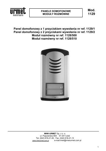 Mod. 1129 - MIWI Urmet