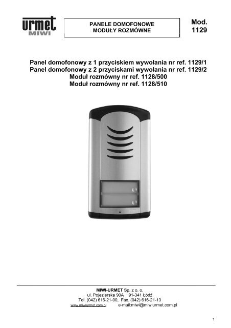 Mod. 1129 - MIWI Urmet