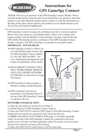 Instructions for GPS GameSpy Connect - Trailcampro.com