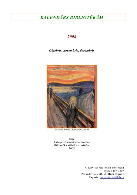 kalendÄrs bibliotÄ“kÄm 2008 - Academia