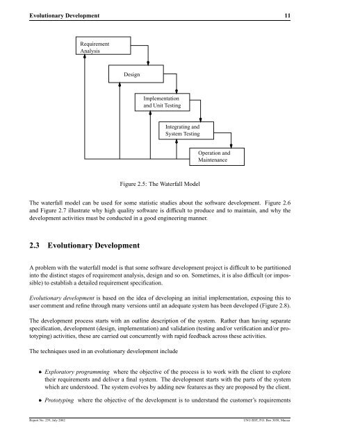 Object-Oriented Software Development with UML - UNU-IIST ...