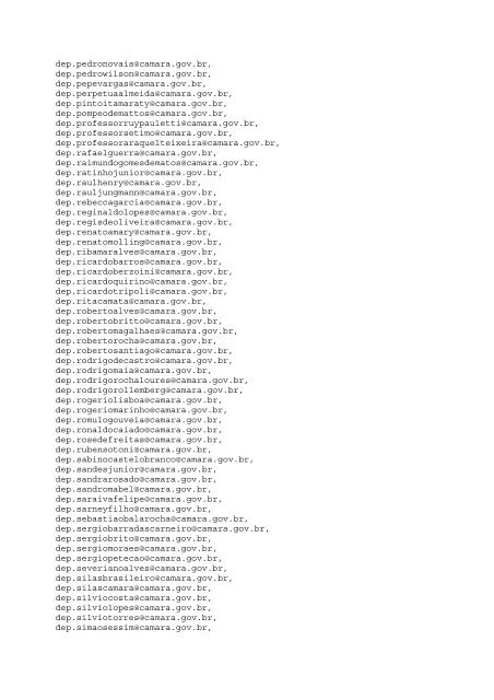 Veja aqui a lista de endereços eletrônicos de deputados - CFESS