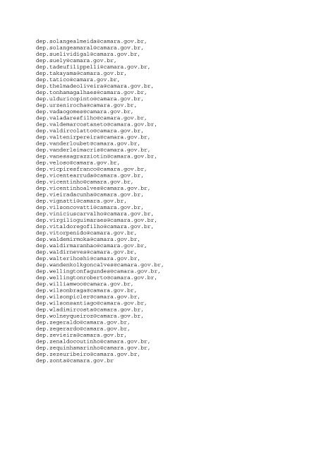 Veja aqui a lista de endereços eletrônicos de deputados - CFESS