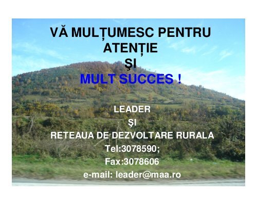 De ce LEADER ? - MADR