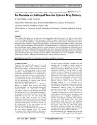 An Overview on: Sublingual Route for Systemic Drug Delivery