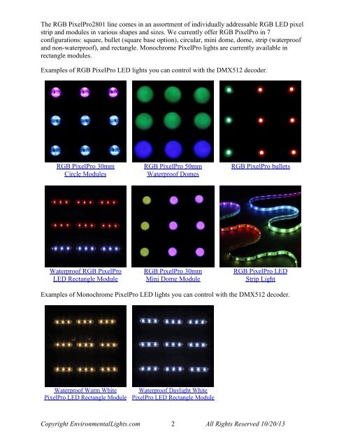 DMX 512 Pixel Decoder Manual - LED Lighting