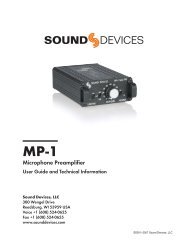 MP-1 User Guide and Technical Information - Sound Devices, LLC