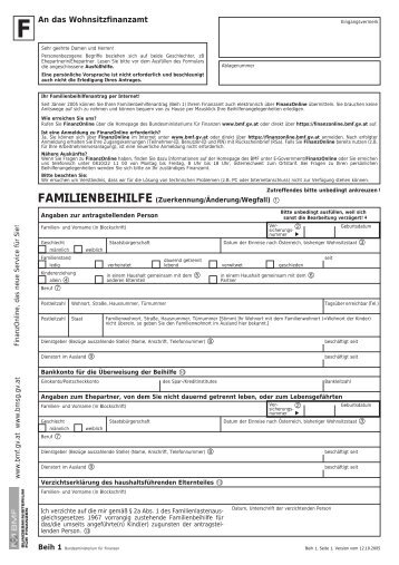 Beih 1 - Familienbeihilfe (Formular) - Semriach