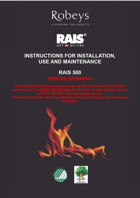 Rais 500 Installation, Use and Maintenance Manual - Robeys Ltd