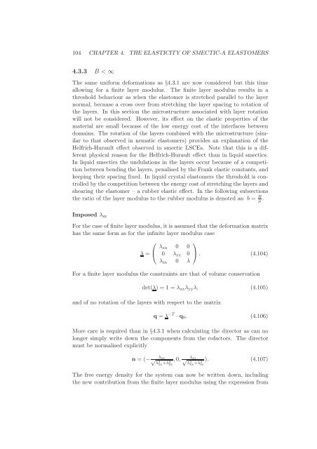 Statistical models of elasticity in main chain and smectic liquid ...