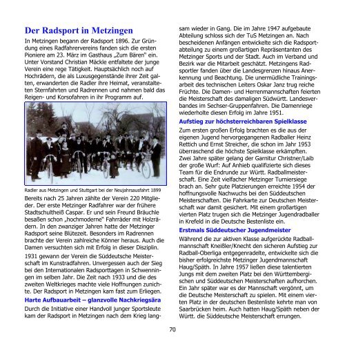 150 Jahre TuS Metzingen - Festschrift