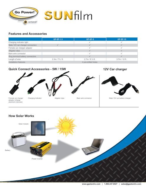 Specification Sheet - Go Power!