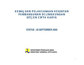28 september 2009 - Ditjen Cipta Karya - Departemen Pekerjaan ...