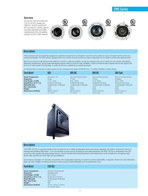 professional range catalogue - Tannoy