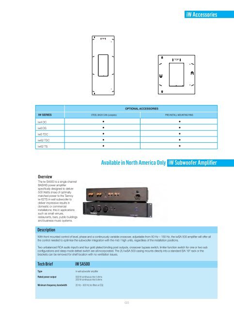 professional range catalogue - Tannoy