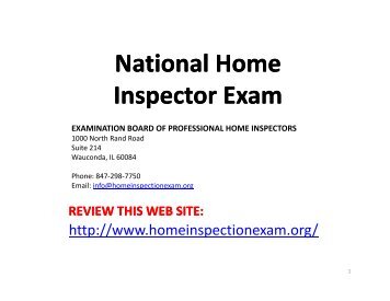 National Home Inspector Exam Presentation - Allsafe Home ...