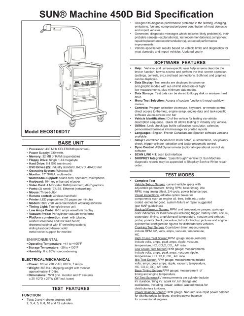 Bid Specs PDF - Snap-on