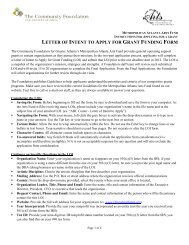 letter of intent to apply for grant funding form - The Community ...
