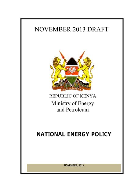 National Energy Policy - Final Draft - 14 Nov 2013