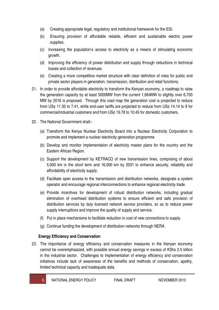 National Energy Policy - Final Draft - 14 Nov 2013