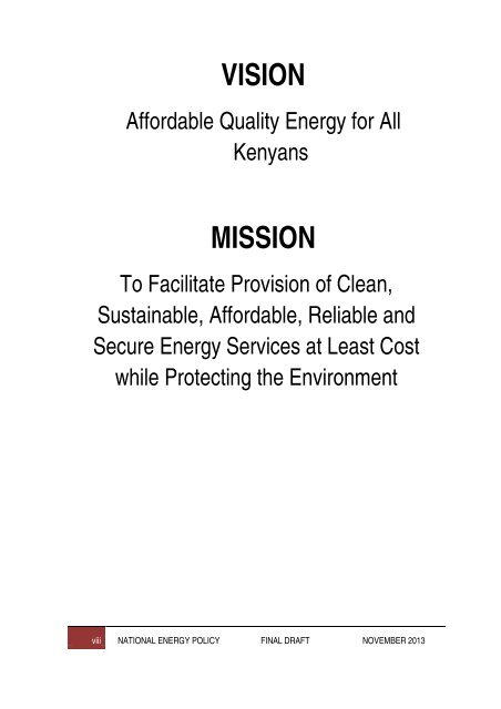 National Energy Policy - Final Draft - 14 Nov 2013