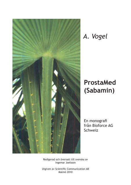 ProstaMed (Sabamin) A. Vogel - Scientific Communication AB