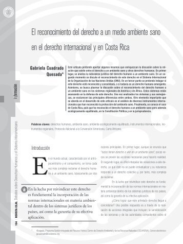 El reconocimiento del derecho a un medio ambiente sano en el ...