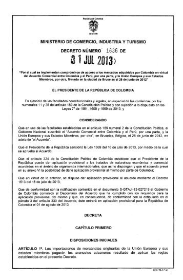 Decreto 1636 del 31 de julio del 2013