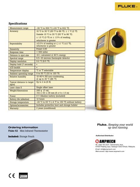 The Fluke 62 Mini Infrared Thermometer - Ampmech.com