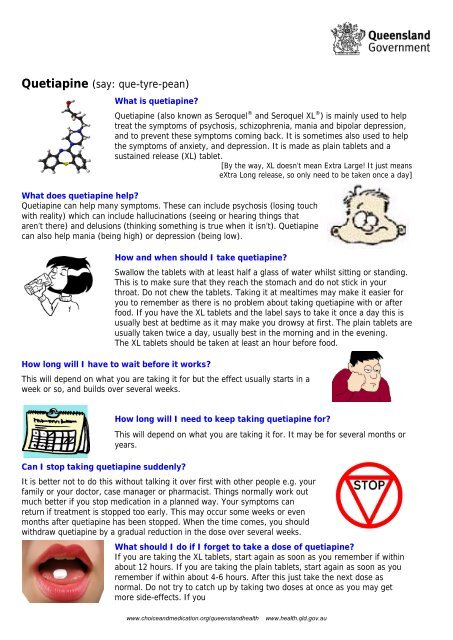 Quetiapine (pron. que-tyre-pean) - Choose Your Medication