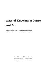 Ways of Knowing in Dance and Art - Teatterikorkeakoulu