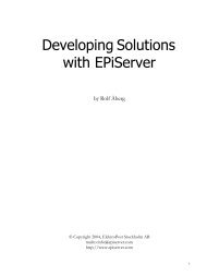 Develop Solutions with EPiServer 4 - EPiServer World