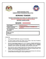 BORANG TENDER - Institut Pendidikan Guru Kampus Batu Lintang