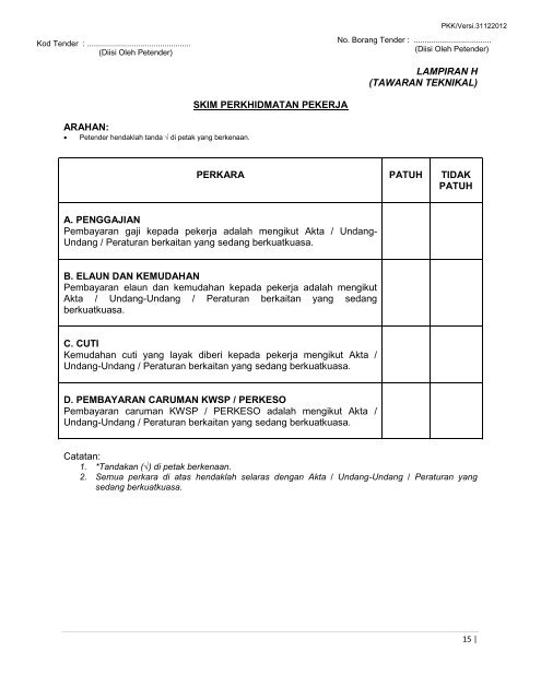 BORANG TENDER - Institut Pendidikan Guru Kampus Batu Lintang