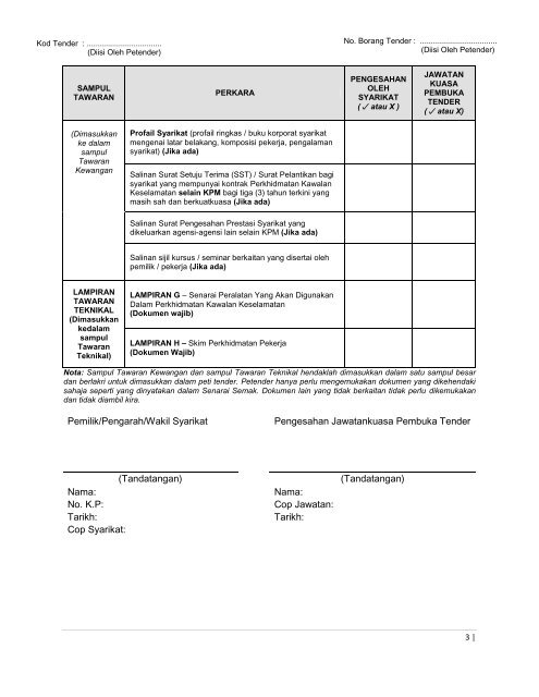 BORANG TENDER - Institut Pendidikan Guru Kampus Batu Lintang