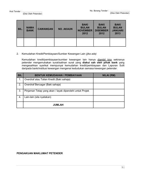 BORANG TENDER - Institut Pendidikan Guru Kampus Batu Lintang