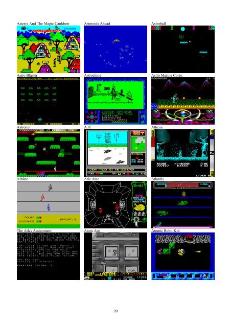 !!(Ebook) Zx Spectrum Games Screenshot Catalog (6000 Color Screenshots Of Sinclair Zx Spectrum Games 405 Pages)