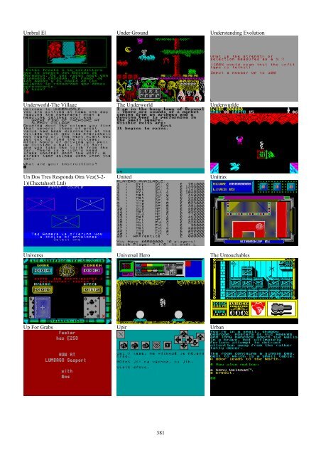 !!(Ebook) Zx Spectrum Games Screenshot Catalog (6000 Color Screenshots Of Sinclair Zx Spectrum Games 405 Pages)