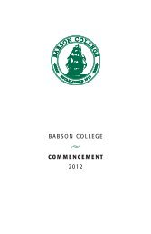 BABSON COLLEGE COMMENCEMENT 2012