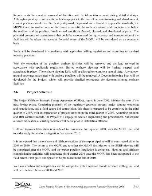 Deep Panuke Project Description - Encana