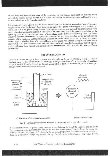the application and scale-up of ac and dc smelting furnaces ... - Mintek