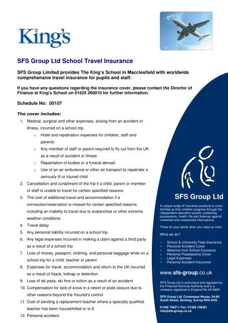 SFS Group Ltd - The King's School in Macclesfield