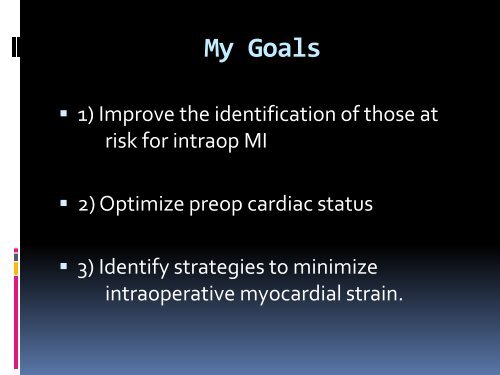 Perioperative Myocardial Infarction