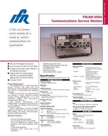 view FM/AM 500A specification sheet - AvionTEq