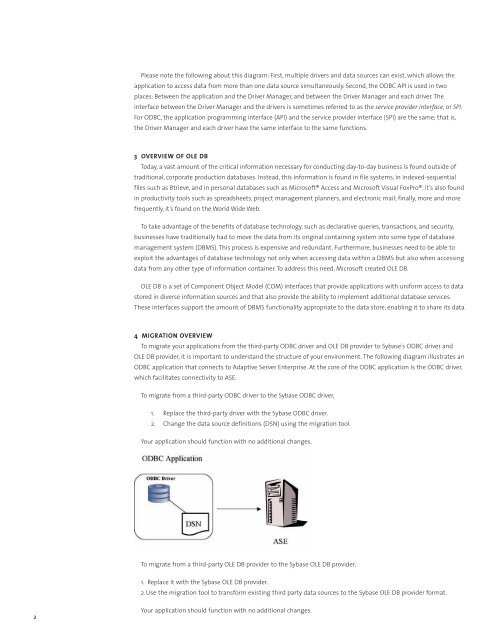 ASE ODBC Driver and OLE DB Provider Migration Technical - Sybase