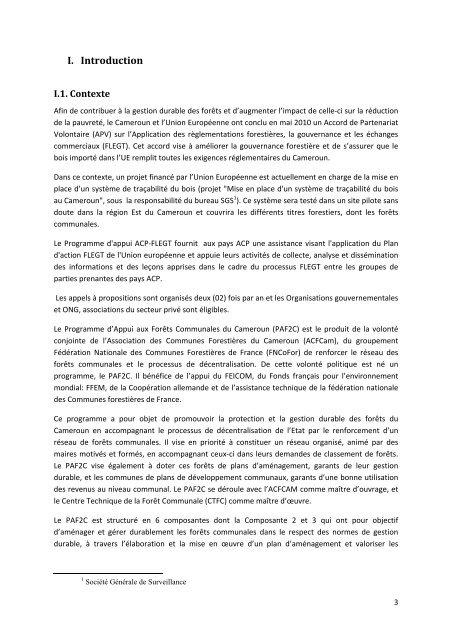 Rapport de dÃ©marrage du projet - Centre Technique de la ForÃªt ...