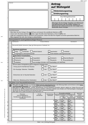 c- Antrag auf Wohngeld - Weiterleistungsantrag ... - Schwaan