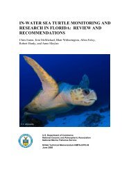 in-water sea turtle monitoring and research in florida - Fish and ...